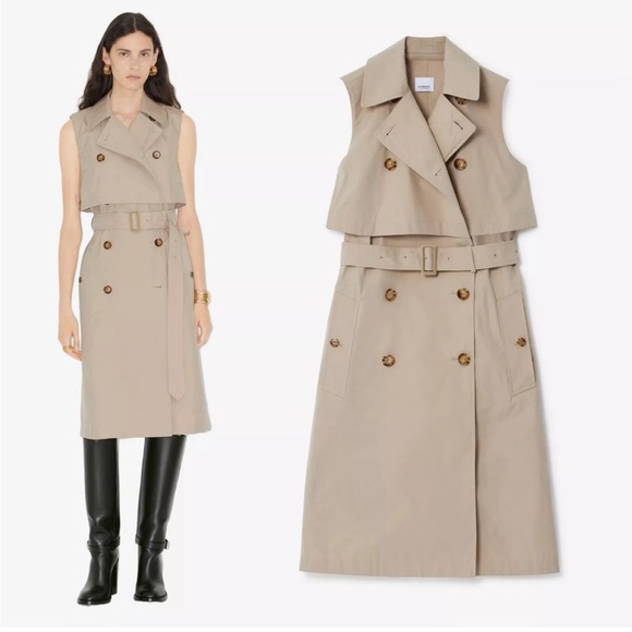 Burberry Limited edition Sleeveless Trench Coat Dress in Soft Fawn Size US 8 NWT - Picture 1 of 4